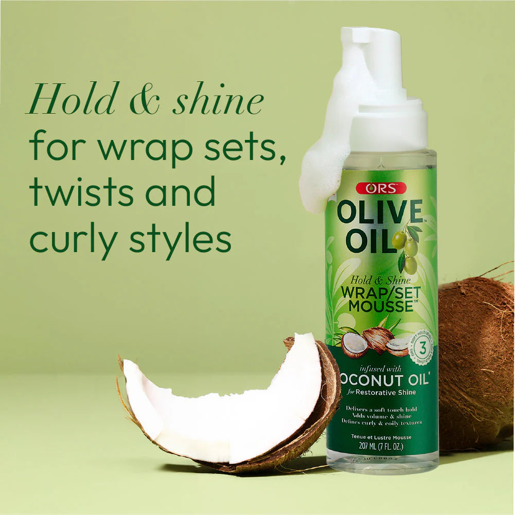 Mousse ORS à l’Huile d’Olive et Noix de Coco – Coiffage et Boucles
