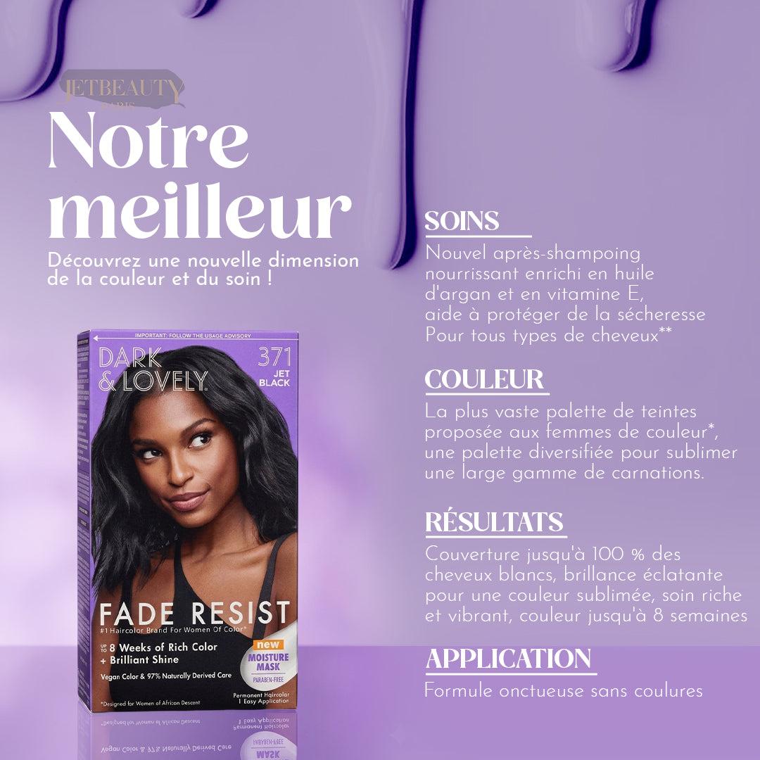 Dark and Lovely Coloration Jet Black Hair Color N° 371
