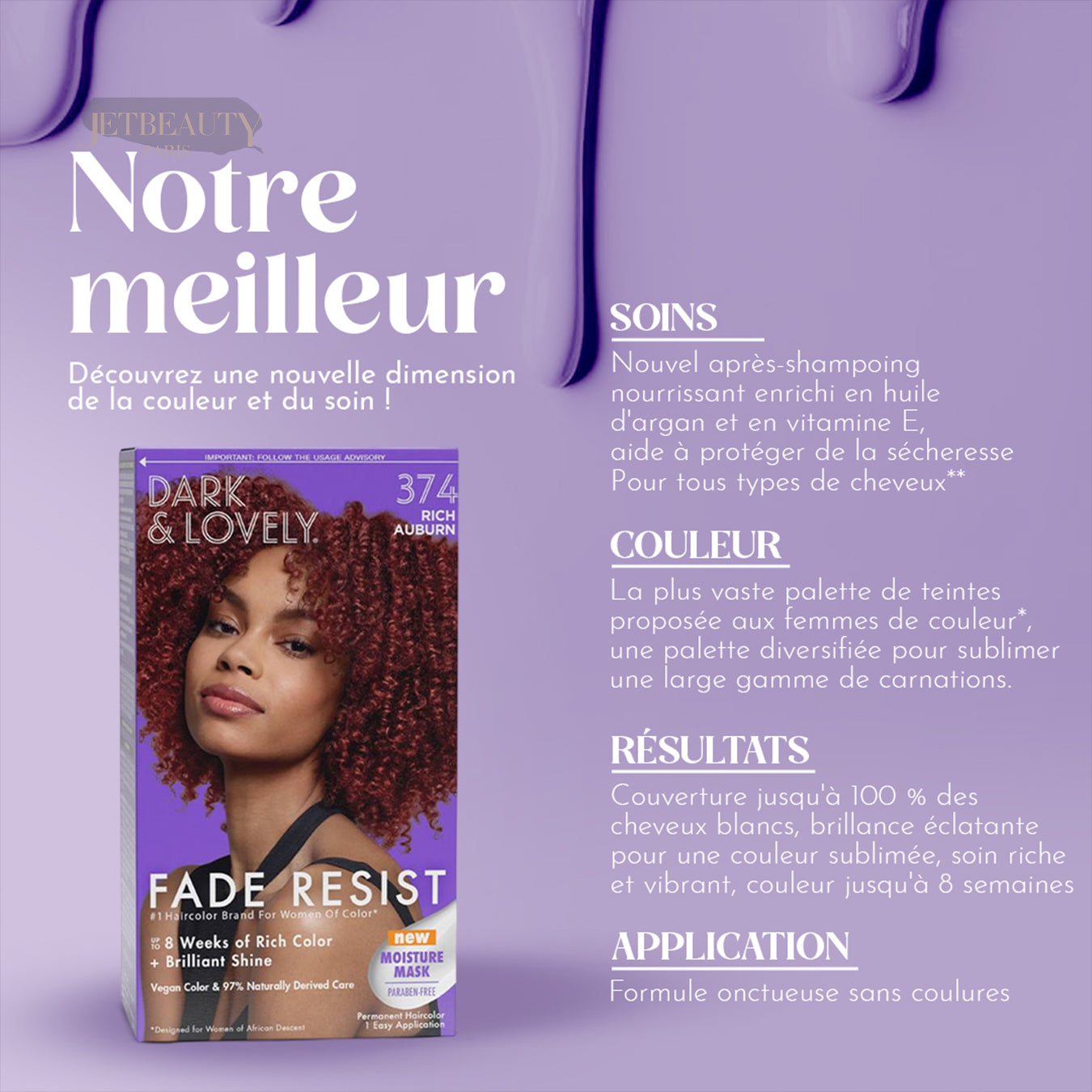 Dunkle und schöne „Rich Auburn“-Farbe Nr. 374