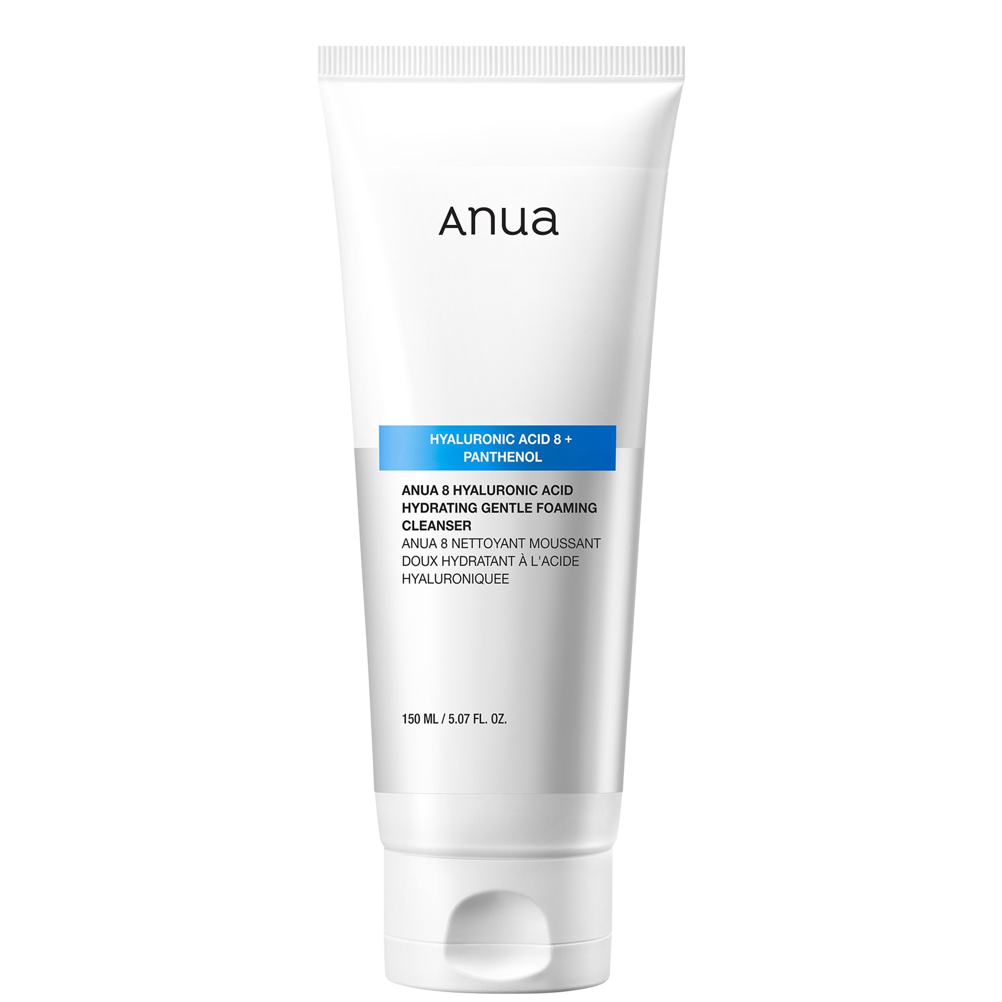 Anua, Glow, 8 Hyaluronic Acid + Phantenol, Hydratant, Mousse nettoyante, 150 ml