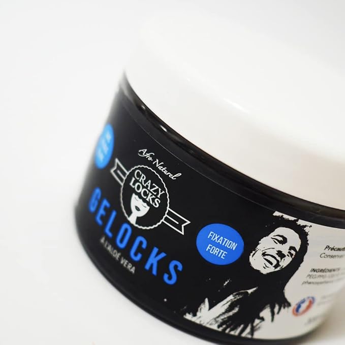Crazy Pouss Locks Combination Set - Gelocks Fixation Forte (Black) 300g, Wash Shampoo 250ml, Moisturizing Spray with Carapate Oil and Peppermint 250ml