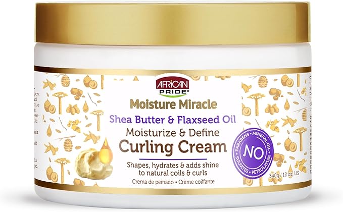 African Pride Moisture Miracle Shea Butter & Flaxseed Oil Moisturize & Define Curling Cream