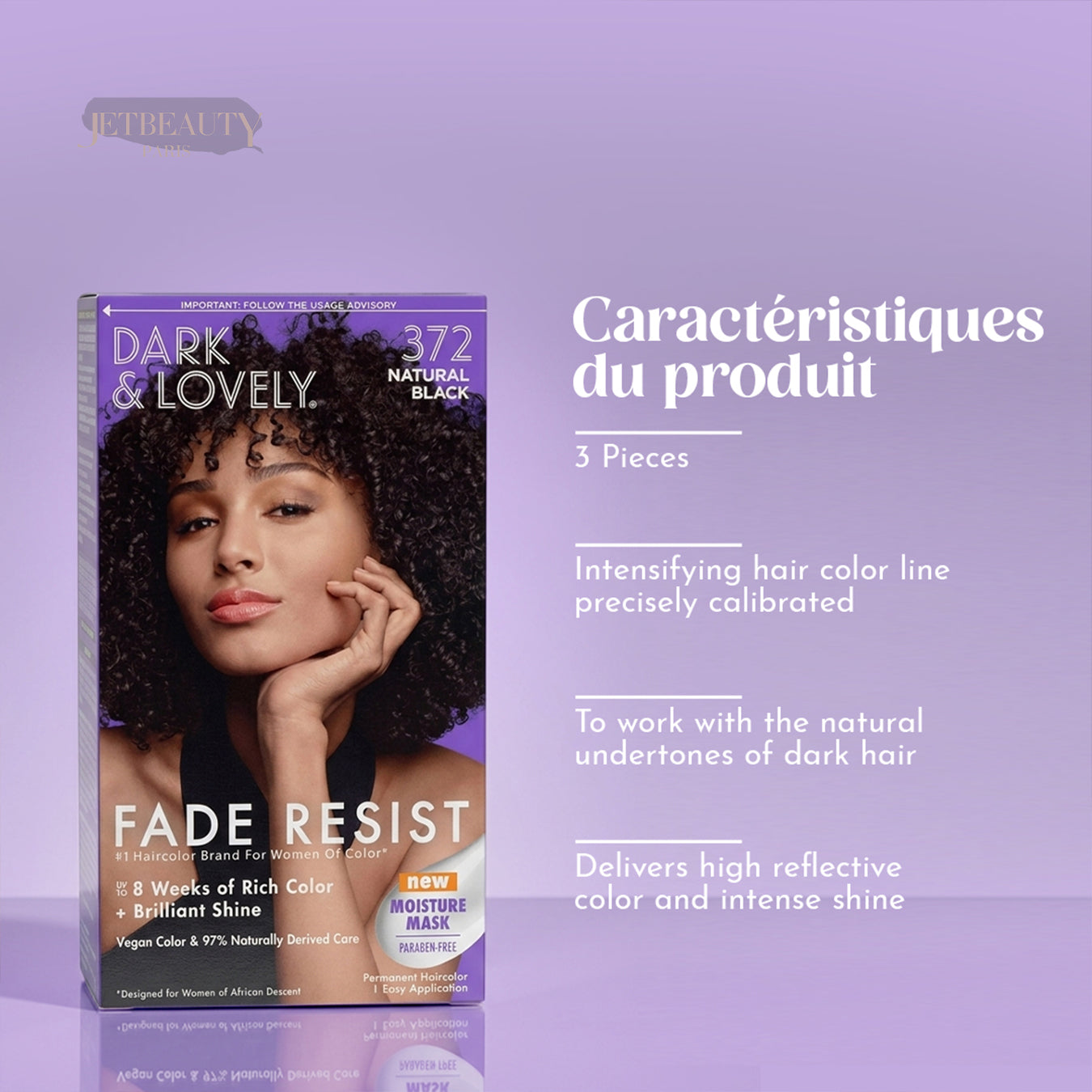 Dark and lovely natural black coloring N°372
