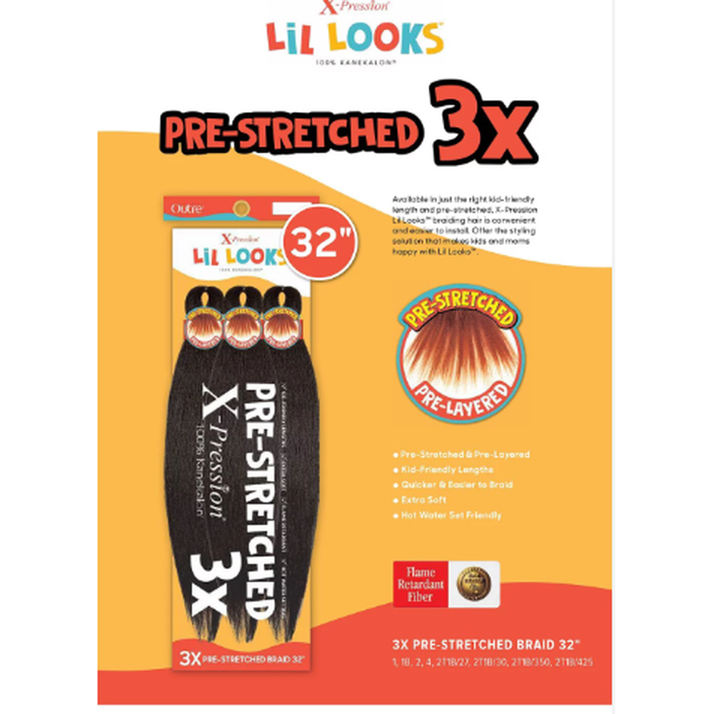 X pression Lil Looks 3x pre-stretched braid 32'