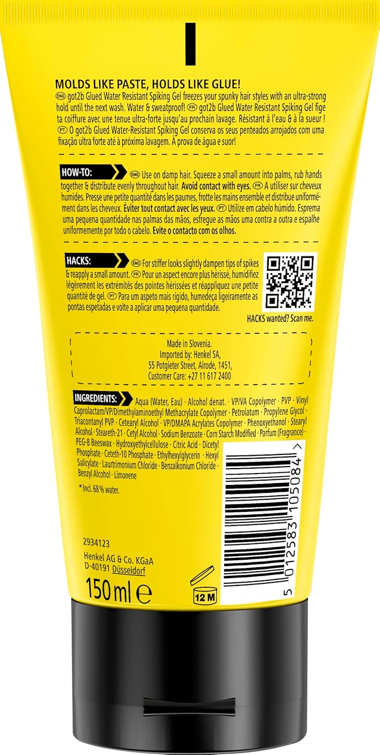 got2b Schwarzkopf – Gel Colle Coiffante Extra Forte (Jaune) – Fixation Extrême