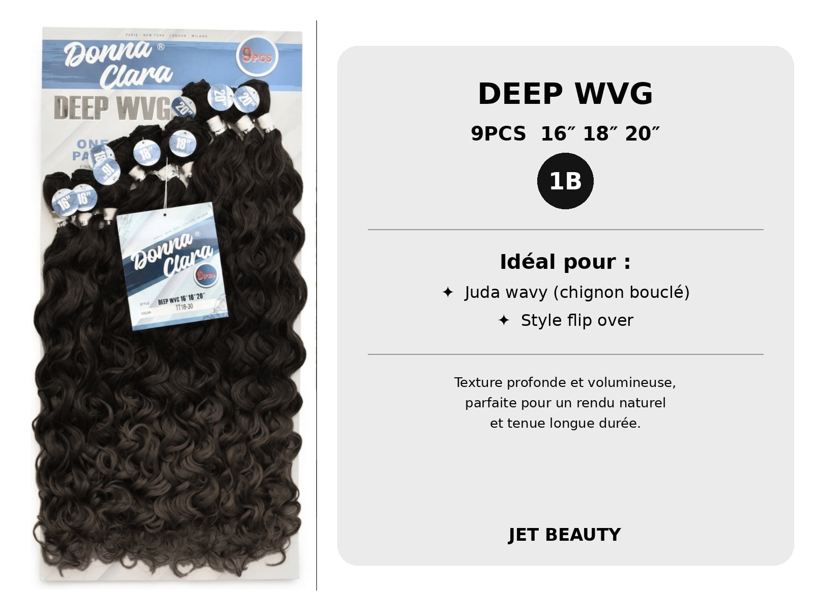 Tissage Deep WVG 9 Pièces – 16″ 18″ 20″ | Donna Clara