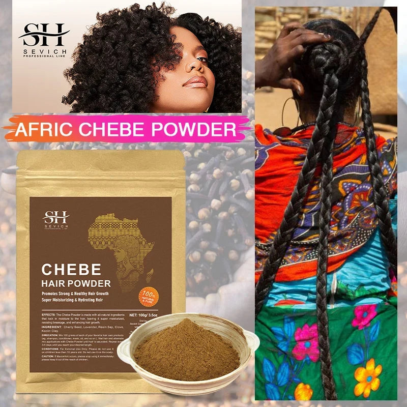 Poudre de Chébé du Tchad 100% Naturelle – Repousse Rapide des Cheveux, Anti-Casse, Ingrédients Locaux et Artisanat Moderne 100g