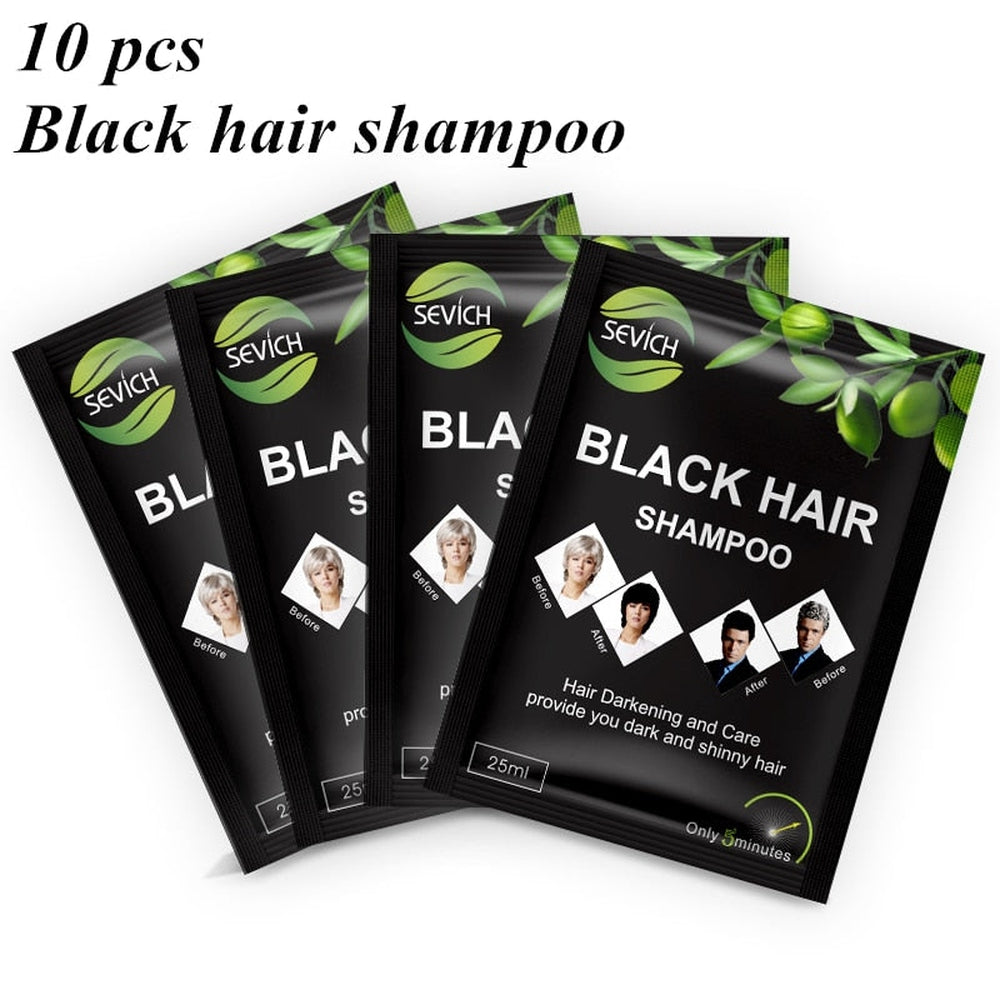 Obtenez des cheveux noirs instantanément, Produit de Maquillage, Assombrissant, Cheveux Noirs, Gris et Blancs, Brillant en 5 Minutes, 10 Pièces